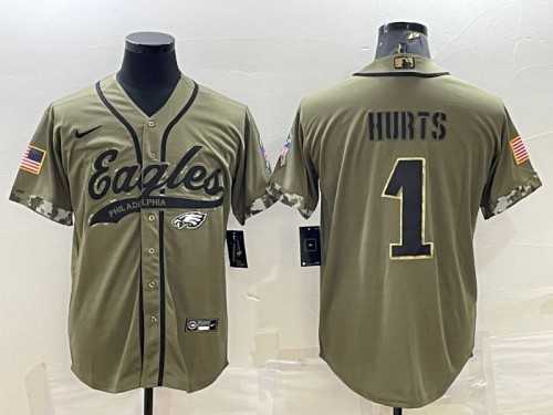 Men's Philadelphia Eagles #1 Jalen Hurts Olive 2022 Salute To Service Cool Base Stitched Baseball Jersey,We sell and wholesale Men's Philadelphia Eagles #1 Jalen Hurts Olive 2022 Salute To Service Cool Base Stitched Baseball Jersey on line form chian!